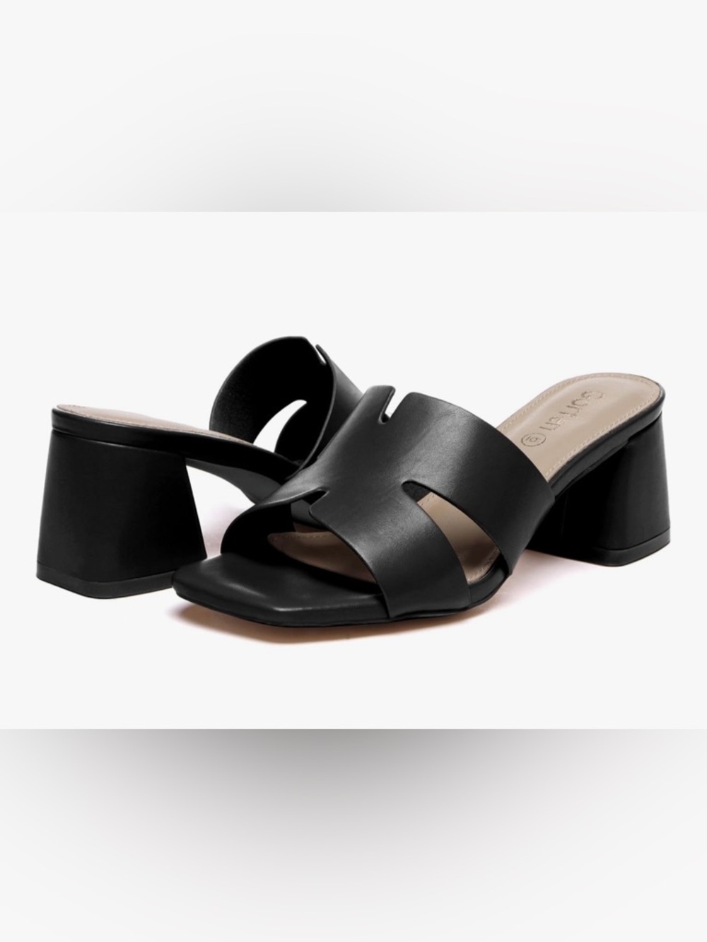 Gorfen Square Open Toe Low Block Chunky Heel Sandals, Size 6, BNIB